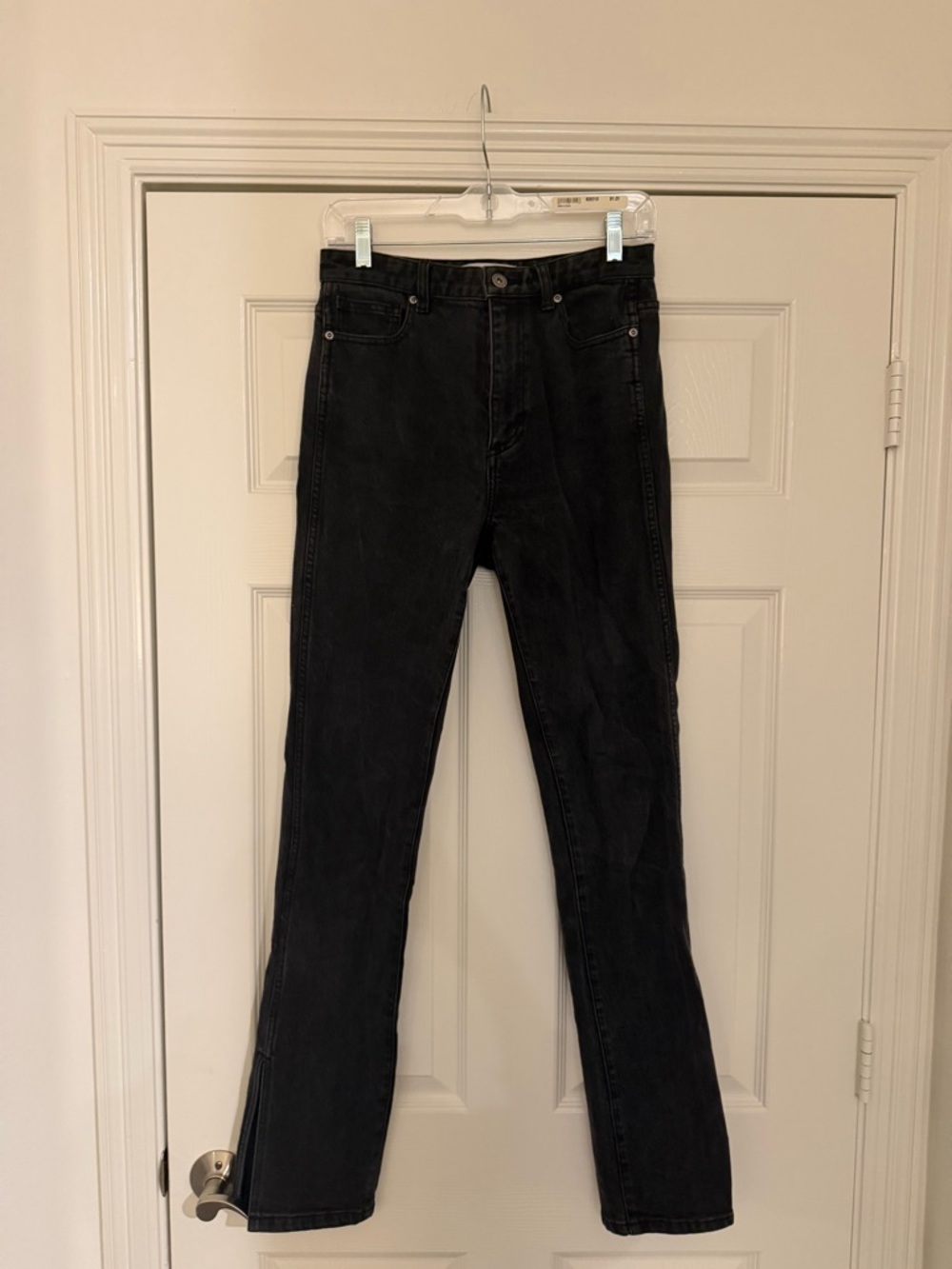 Something Navy Nina Denim Pants with Slit - Washed Black
